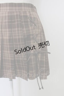 画像4: axes femme / 編み下げチェックスカパン  ブラウンチェック T-26-01-26-031-AX-PA-SA-ZT