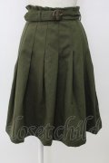F&A / ベルト付きプリーツスカート  グリーン T-26-01-26-033-LO-SK-SA-ZT