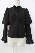 EATME / マトンスリーブブラウス  黒 T-26-01-26-009-LO-BL-SA-ZT