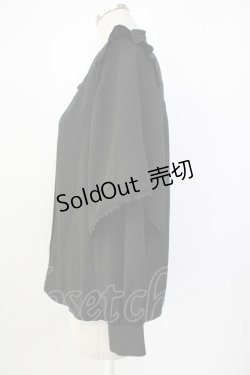 画像3: axes femme / レイヤードフレア袖ブラウス  黒 T-26-01-26-010-AX-BL-SA-ZT