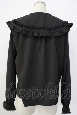 画像2: axes femme POETIQUE / フリルビッグ襟ブラウス M ブラック T-26-01-26-011-AX-BL-SA-ZT