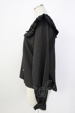 画像3: axes femme POETIQUE / フリルビッグ襟ブラウス M ブラック T-26-01-26-011-AX-BL-SA-ZT