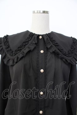 画像4: axes femme POETIQUE / フリルビッグ襟ブラウス M ブラック T-26-01-26-011-AX-BL-SA-ZT