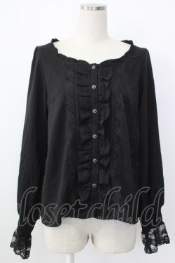 画像1: axes femme / 20th/フリルブラウス  ブラック T-26-01-26-012-AX-BL-SA-ZT