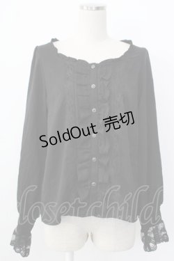 画像1: axes femme / 20th/フリルブラウス  ブラック T-26-01-26-012-AX-BL-SA-ZT561