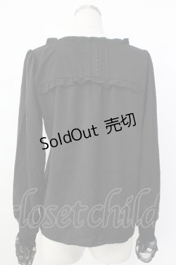 画像2: axes femme / 20th/フリルブラウス  ブラック T-26-01-26-012-AX-BL-SA-ZT561