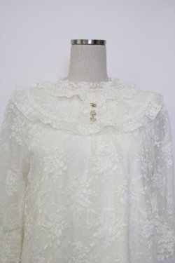 画像6: axes femme / アンティーク風レーストップス  ホワイト T-26-01-26-001-AX-TO-SA-ZT