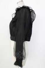 画像4: axes femme POETIQUE / シアー×チュールブルゾン M ブラック T-26-01-26-013-AX-TO-SA-ZH (4)