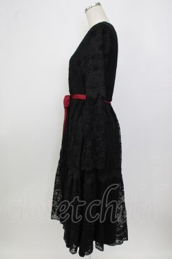 画像3: axes femme / 花柄総レースガウンワンピース M ブラック T-26-01-26-021-AX-OP-SA-ZT