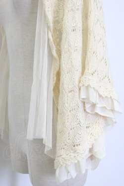 画像6: axes femme / チュール重ね透かし編みボレロ M アイボリー T-26-01-27-002-AX-TO-SA-ZT