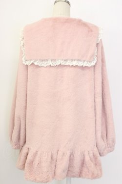 画像2: DearMyLove / セーラーレースリボンファーコート M ピンク T-26-01-27-001-EL-CO-SA-ZT