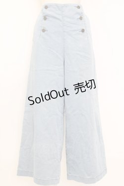 画像1: axes femme / サス付ダブルボタンデニムパンツ M ライトブルー T-26-01-27-004-AX-PA-SA-ZT561