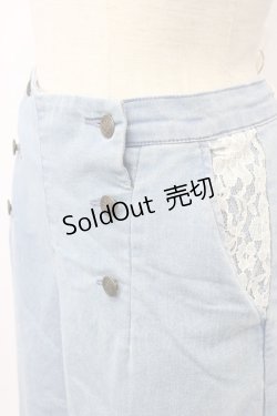 画像3: axes femme / サス付ダブルボタンデニムパンツ M ライトブルー T-26-01-27-004-AX-PA-SA-ZT561