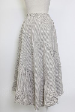 画像2: axes femme / ストライプフレアロングスカート M グレー T-26-01-27-005-AX-SK-SA-ZT