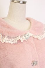 画像4: DearMyLove / セーラーレースリボンファーコート M ピンク T-26-01-27-001-EL-CO-SA-ZTC012 (4)