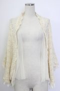 axes femme / チュール重ね透かし編みボレロ M アイボリー T-26-01-27-002-AX-TO-SA-ZT