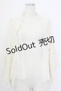 axes femme / チュール重ね透かし編みボレロ M アイボリー T-26-01-27-002-AX-TO-SA-ZT561
