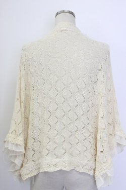 画像2: axes femme / チュール重ね透かし編みボレロ M アイボリー T-26-01-27-002-AX-TO-SA-ZT