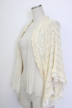 画像3: axes femme / チュール重ね透かし編みボレロ M アイボリー T-26-01-27-002-AX-TO-SA-ZT
