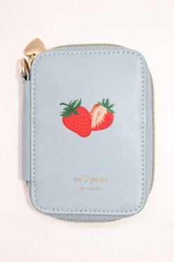 画像1: m petit by misako / ミラー付ポーチ  青 T-26-01-28-025-0-ZA-SA-ZT