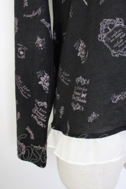 画像5: axes femme / 総パリ柄ボータイプルオーバー  黒Ｘ白 T-26-01-28-003-AX-TO-SA-ZT