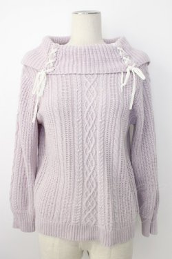 画像1: axes femme / 編み下げニットトップス  ピンクＸ白 T-26-01-28-004-AX-TO-SA-ZT