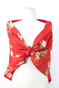 画像1: PINK HOUSE / オールドローズ柄大判ストール  赤Ｘピンク T-26-01-28-037-LO-ZA-SA-ZT