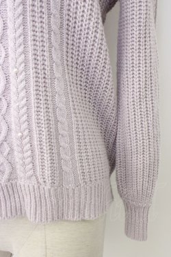 画像4: axes femme / 編み下げニットトップス  ピンクＸ白 T-26-01-28-004-AX-TO-SA-ZT