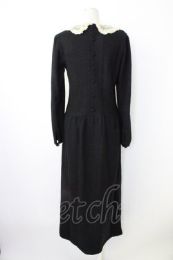 画像2: PINK HOUSE / チュール襟長袖ワンピース  ブラック T-26-01-28-007-LO-OP-SA-ZT