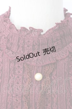 画像3: axes femme / ブローチ付ハイネックプルオーバー  ボルドー T-26-01-28-002-AX-TO-SA-ZT