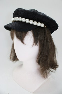 画像1: Princess Melody / レースパールキャップ  黒Ｘ白 T-26-01-28-018-EL-AC-SA-ZT
