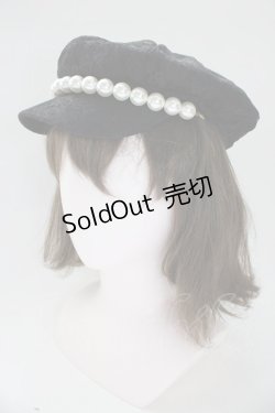 画像1: Princess Melody / レースパールキャップ  黒Ｘ白 T-26-01-28-018-EL-AC-SA-ZTK004