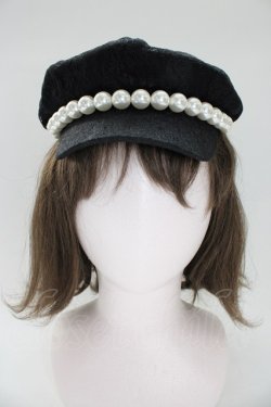 画像2: Princess Melody / レースパールキャップ  黒Ｘ白 T-26-01-28-018-EL-AC-SA-ZT