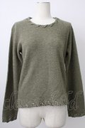 INGEBORG / ドットリボン巻きパイルプルオーバー  グリーン T-26-01-29-008-LO-TO-SA-ZT582