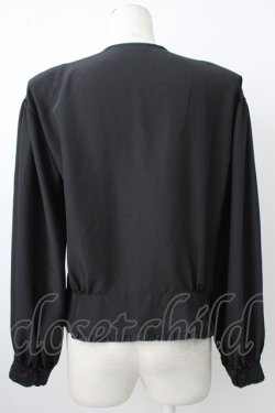 画像2: PINK HOUSE / 2つリボン&ピンタックフリルカフス長袖ブラウス  ブラック T-26-01-29-010-LO-BL-SA-ZT