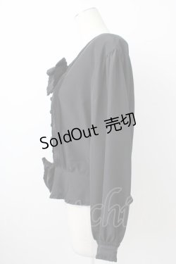 画像3: PINK HOUSE / 2つリボン&ピンタックフリルカフス長袖ブラウス  ブラック T-26-01-29-010-LO-BL-SA-ZT582