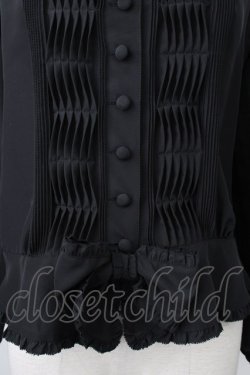 画像5: PINK HOUSE / 2つリボン&ピンタックフリルカフス長袖ブラウス  ブラック T-26-01-29-010-LO-BL-SA-ZT