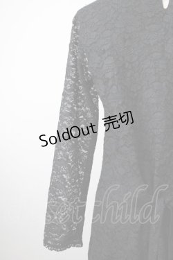 画像4: KANEKO ISAO / 総レース長袖ワンピース  ブラック T-26-01-29-012-EL-OP-SA-ZT582