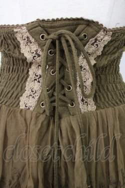 画像3: OZZ ANGELO / レース段スカート  オリーブ T-26-01-29-017-OO-SK-SA-ZT