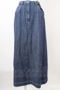 INGEBORG / 後ろポケットロゴ刺繍デニムスカート  ブルー T-26-01-29-018-LO-SK-SA-ZT