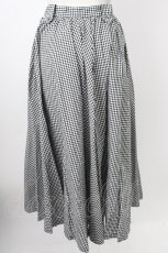 画像2: INGEBORG / ギンガムチェック共布ボタン前開きスカート  ブラック T-26-01-29-020-LO-SK-SA-ZT582 (2)