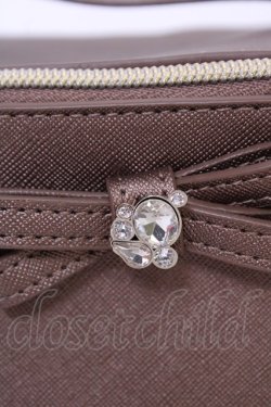 画像5: m petit by misako / ビジューリボンポーチ  ブラウン T-26-02-01-023-LO-ZA-SA-ZT