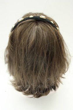 画像2: Rojita / ベルベットランダムビジューカチューシャ  黒Ｘビジュー T-26-02-01-032-LO-AC-SA-ZT