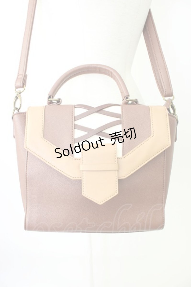 画像3: axes femme / 配色フラップデザインバッグ  ブラウン T-26-02-01-036-AX-BG-SA-ZTK015 (3)
