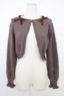 画像1: m petit by misako / AM*リボンニットボレロ S ブラウン T-26-02-01-005-LO-TO-SA-ZT