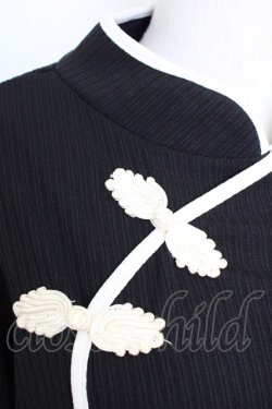 画像4: axes femme / チャイナボタンリブトップス  ブラック T-26-02-01-007-AX-TO-SA-ZT