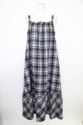 axes femme / チェック柄キャミワンピース  ネイビー T-26-02-01-009-AX-OP-SA-ZT