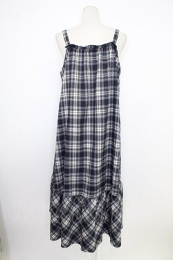 画像2: axes femme / チェック柄キャミワンピース  ネイビー T-26-02-01-009-AX-OP-SA-ZT
