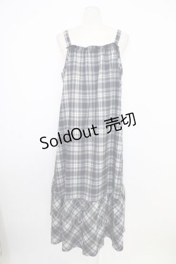 画像2: axes femme / チェック柄キャミワンピース  ネイビー T-26-02-01-009-AX-OP-SA-ZT581