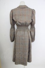 画像2: axes femme NOSTALGIE / シャーリングチェックワンピ  ブラウン T-26-02-01-011-AX-OP-SA-ZT581 (2)